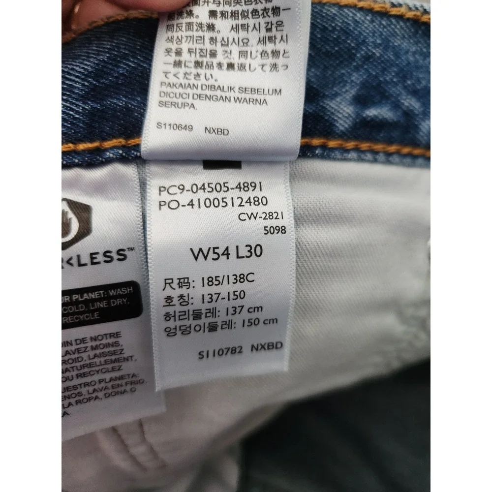 Levis 505 Jeans Men 54x30 Blue Straight Leg Zip Fly Denim Big & Tall Classic NEW
